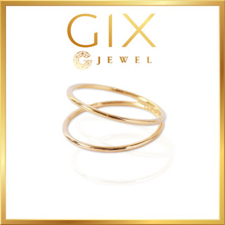 Nhẫn bạc nữ cá tính mạ vàng hai đai Gix Jewel SPGN43