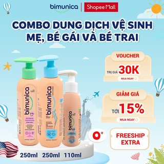 Dung Dịch Vệ Sinh Vùng Kín BIMUNICA Cho Bé Gái Bé Trai Từ 0 Tháng Tuổi (vệ sinh mông bé)