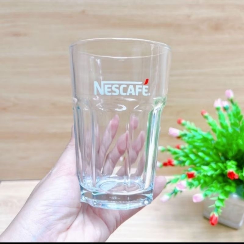Ly thủy tinh cao cấp 375ml  HKM Nescafe