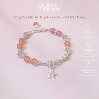 Vòng tay nữ đá thạch anh dâu mix đá mặt trăng, lắc tay thu hút tình duyên may mắn KC06 - KILIG CHARM