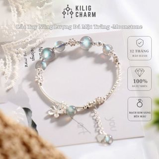 Vòng tay lắc tay đá mặt trăng Moonstone nữ thu hút năng lượng điều chỉnh size-KILIG CHARM KC16