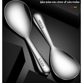 Vá thìa múc cơm bản lớn inox 304 lọai bóng đẹp chất lượng tốt - muỗng canh - vá múc cơm