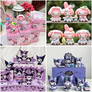   Full box đóng hộp  Blind box sét 6 mô hình Kuromi melody set 6 hộp quà bí mật kuromi 