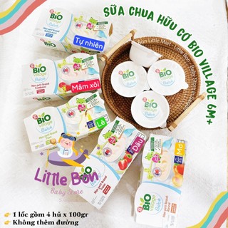 Sữa chua hữu cơ Bio Village Bebe Pháp 6M bay air 100%