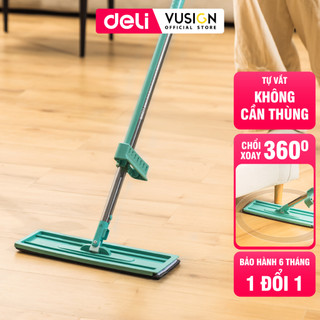 Cây Lau Nhà Tự Vắt Deli Xoay 360 Độ Linh Hoạt - Chổi Lau Nhà 35Cm Lau Sạch Trên Nhiều Bề Mặt Sàn Nhà