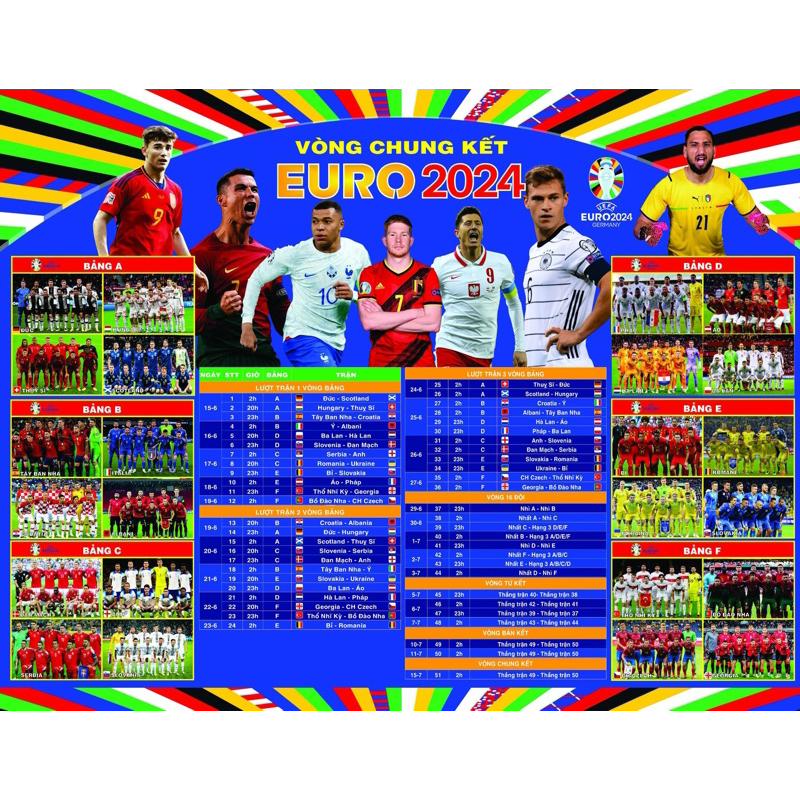 Lịch Thi Đấu Bóng Đá Euro 2024 GLOSSY+DECAL 3