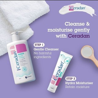 Ceradan - combo chăm sóc da ban đêm đơn giản 2 bước rửa mặt và cấp ẩm