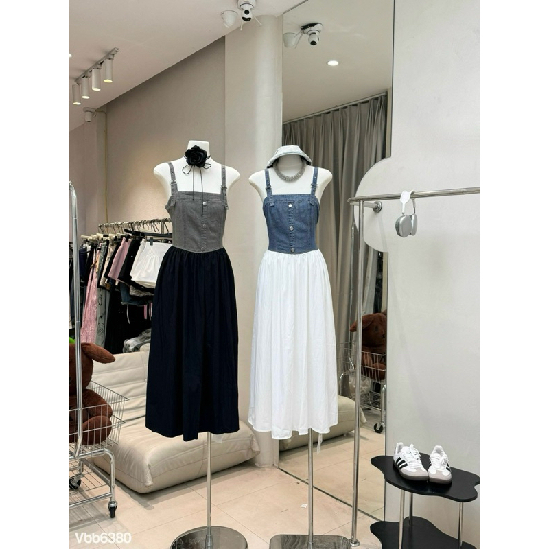 Xteen- Váy jean dáng dài xoè qc