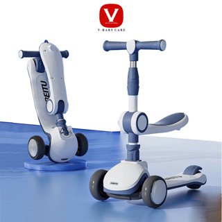 Xe Trượt Scooter Cho Bé Có Bệ Ngồi, Có Nhạc V-BABY ST6 - ST7 - Thiết Kế Bánh Xe Phát Sáng Khi Chạy