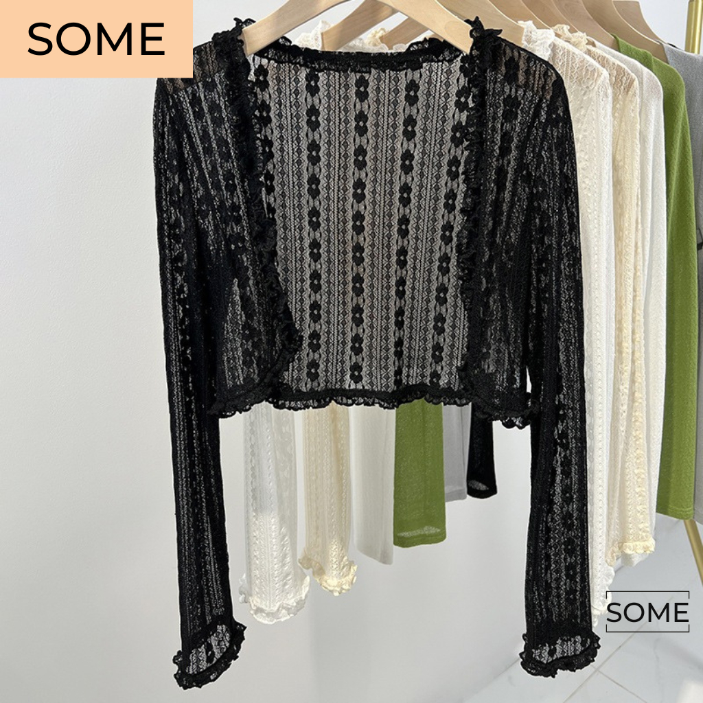 Áo Khoác Nữ Tiểu Thư, Áo Khoác Cadigan Mỏng Tay Dài Dáng Vừa Phối Bèo Phong Cách Điệu Đà- A314 ,A236