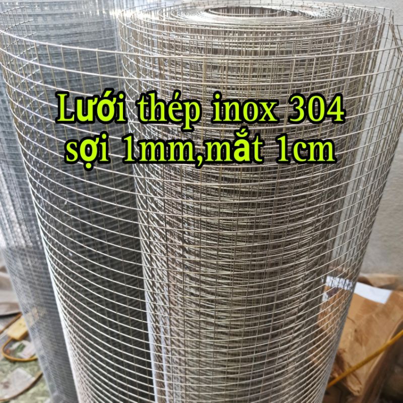 Lưới thép,avi, inox 304 sợi 1,2mm ,mắt 1cm(dùng làm lồng chim,bẫy chim)