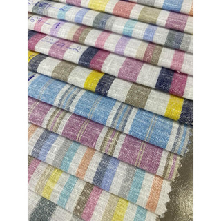 Vải linen sọc thời trang - vải sọc may áo sơ mi - may đầm váy linen sọc