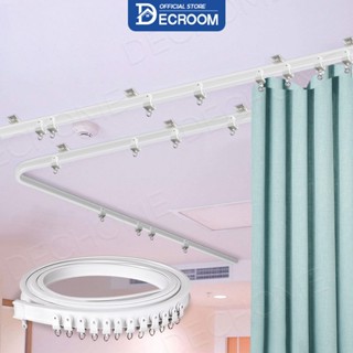 DECROOM Thanh treo rèm có thể uốn cong Có thể cắt không cần khoan tường Ray trượt đa năng tiện lợi treo rèm cửa 2m-5m