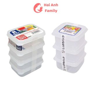 Bộ hộp trữ đông, hộp đựng đồ ăn dặm Nakaya có nắp Mini bảo quản đồ ăn cho bé