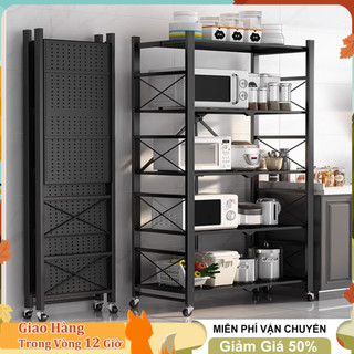 Huhu kệ sắt gấp 5/4/3 tầng đa năng chuyên để đồ nhà bếp