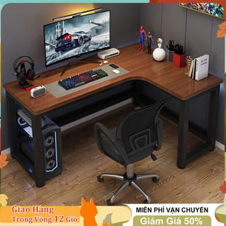Huhu bàn chữ l chắc chắn bền bỉ với khung thép lớn sơn tĩnh điện cong hiện đại đa năng rộng rãi
