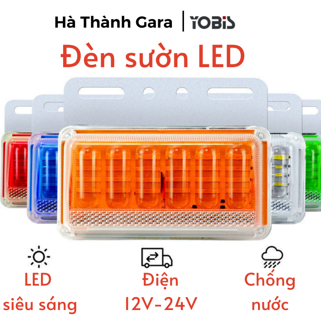 Đèn Sườn Đèn Hông Xe Tải Xe Ben LED 12V/24V Xi Nhan, Báo Rẽ, Phanh, Ánh Sáng Mạnh, Chống Nước