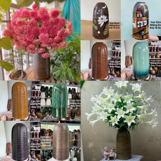 Bình Hoa Lọ Hoa Cao 32cm Dáng Chuông Nhỡ Men Mộc Nhiều Mẫu Gốm Sứ Bát Tràng - Gốm Bích