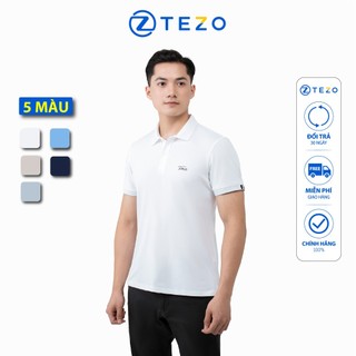 Áo polo nam Tezo áo thun ngắn tay có cổ thiết kê phối bo thêu ngực - 24APCT059