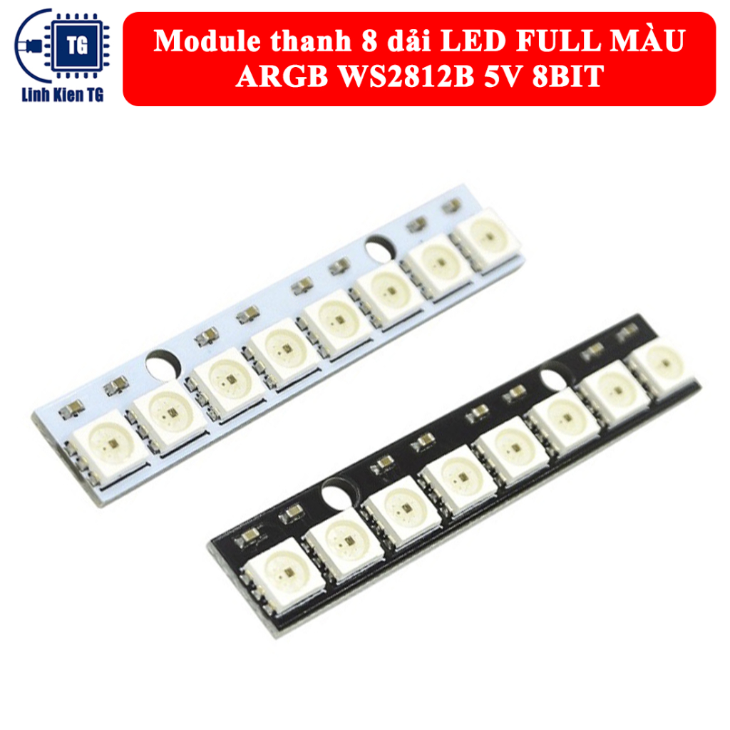 Module thanh 8 dải LED FULL MÀU ARGB WS2812B 5V 8BIT tương thích mạch ARDUINO