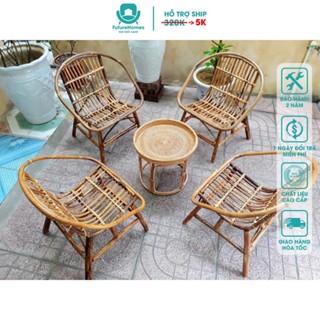 Ghế lười thư giãn mây tre con sò Cao Cấp; trang trí sân vườn ban công; decor nhà; bàn ghế uống trà SG / FutureHomes