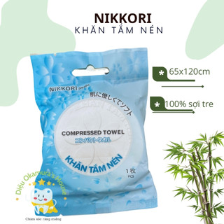 Khăn tắm nén du lịch Nikkori từ Bamboo thân thiện môi trường 65x120cm