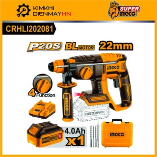  Máy khoan bê tông dùng pin 20v INGCO CRHLI202081 không chổi than INGCO CRHLI201881,INGCO CRHLI20268 