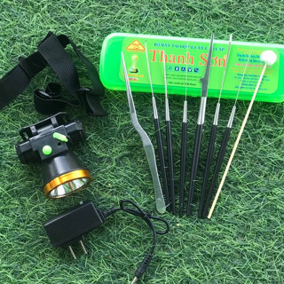 Combo Đèn Pin Và  Bộ dụng cụ lấy ráy tai - móc ráy tai Thanh Sơn 8 món kèm hộp nhựa Dụng Cụ Lấy Ráy Tai THANH SƠN