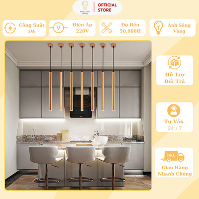 Đèn Thả Trần Energy Green Lighting Rọi Ống Bơ Thân Vàng - 2 Size  60cm , 30cm - Thân Nhôm Tản Nhiệt