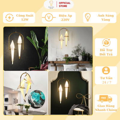 Đèn Thả Trần Chim Energy Green Lighting Origami ( 2 chim ) - Trang Trí Phòng Khách - Phòng Bếp