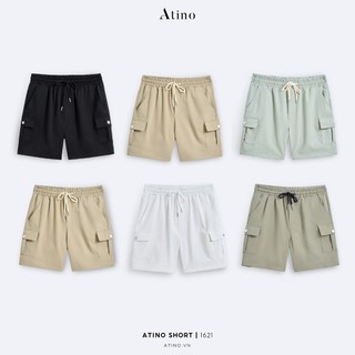  Quần Short Nam Trơn Túi Hộp ATINO Chất Liệu Kaki Dáng Trẻ Trung Form Regular L.5.1621 
