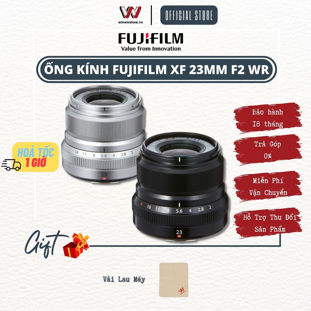 Ống kính Fujifilm XF23mm l XF 23mm l XF 23 F2 WR - Bảo hành chính hãng