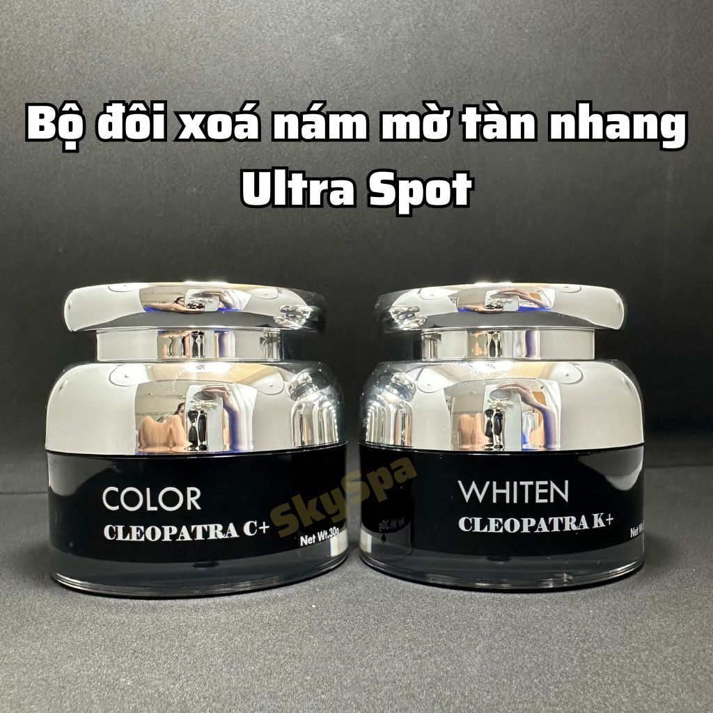 Bộ đôi xoá nám tàn nhang Ultra Spot - Kem Tú Hoa Color C+Kem Quế Hoa Whiten K