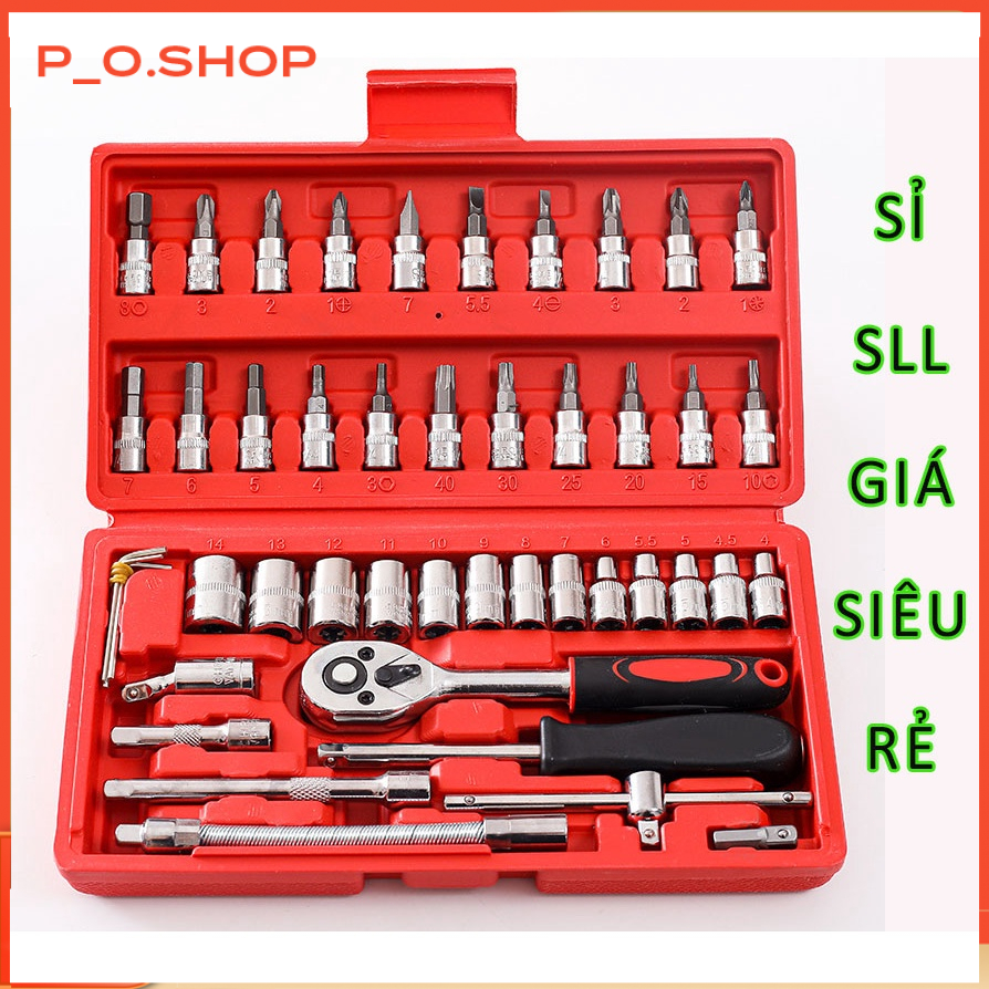 Bộ dụng cụ mở bulong ốc vít đa năng 46 chi tiết, Không han gỉ Hàng Mới, Bộ dụng cụ sửa chữa oto xe m