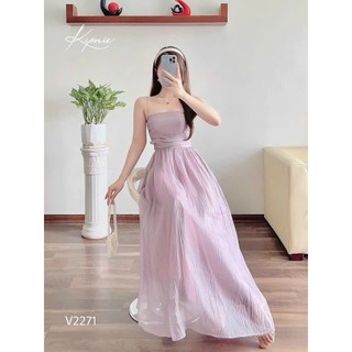 Đầm 2 dây xòe mocking sau lưng siêu dễ thương