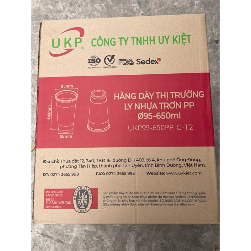 Sỉ [ Thùng 1000] LY UKP DẦY 650ML ĐÁY BẰNG PHI 95 , LY UY KIỆT , LY DẦY, LY PHI 95 , [ LY KHÔNG KÈM 