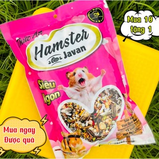 Thức ăn hamster JAVAN 500g, hạt trộn ngũ cốc, sâu sấy, trái cây sấy, đầy đủ các loại cho hamster siêu ngon mua 10 tặng 1