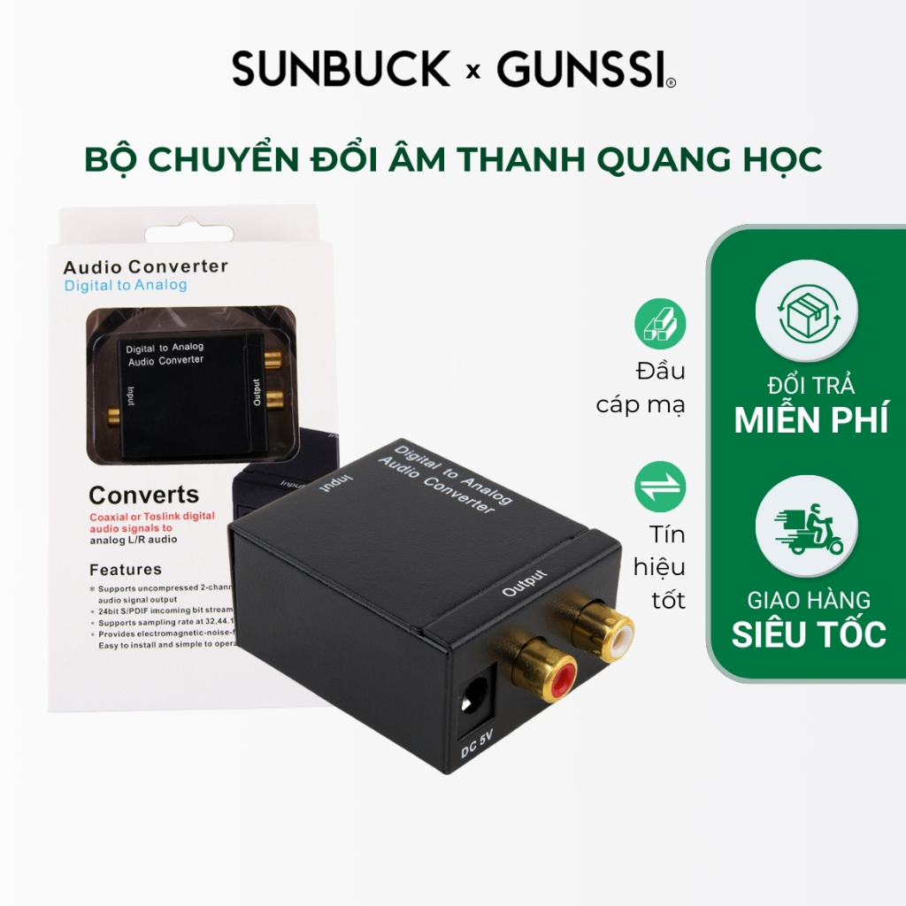 Bộ Chuyển Đổi Âm Thanh Tín Hiệu Digital To Analog, Analog To Digital, Optical Sang AV, Bộ AV Ra Quan