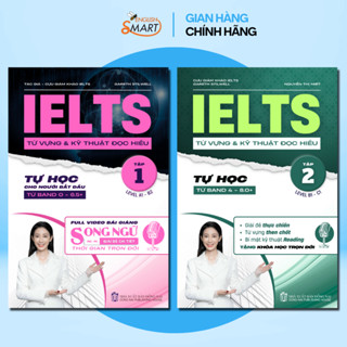 Bộ 2 Sách IELTS Từ Vựng Và Kỹ Thuật Đọc Hiểu- Tập 1 và 2- Giải Đề Thi Thực Chiến Dành Cho Người Mới Bắt Đầu Đến Band 8.0