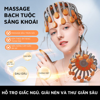 Máy massage đầu 24 chân bạch tuộc mát xa rung thư giãn giảm mệt mỏi HASUCO HA34