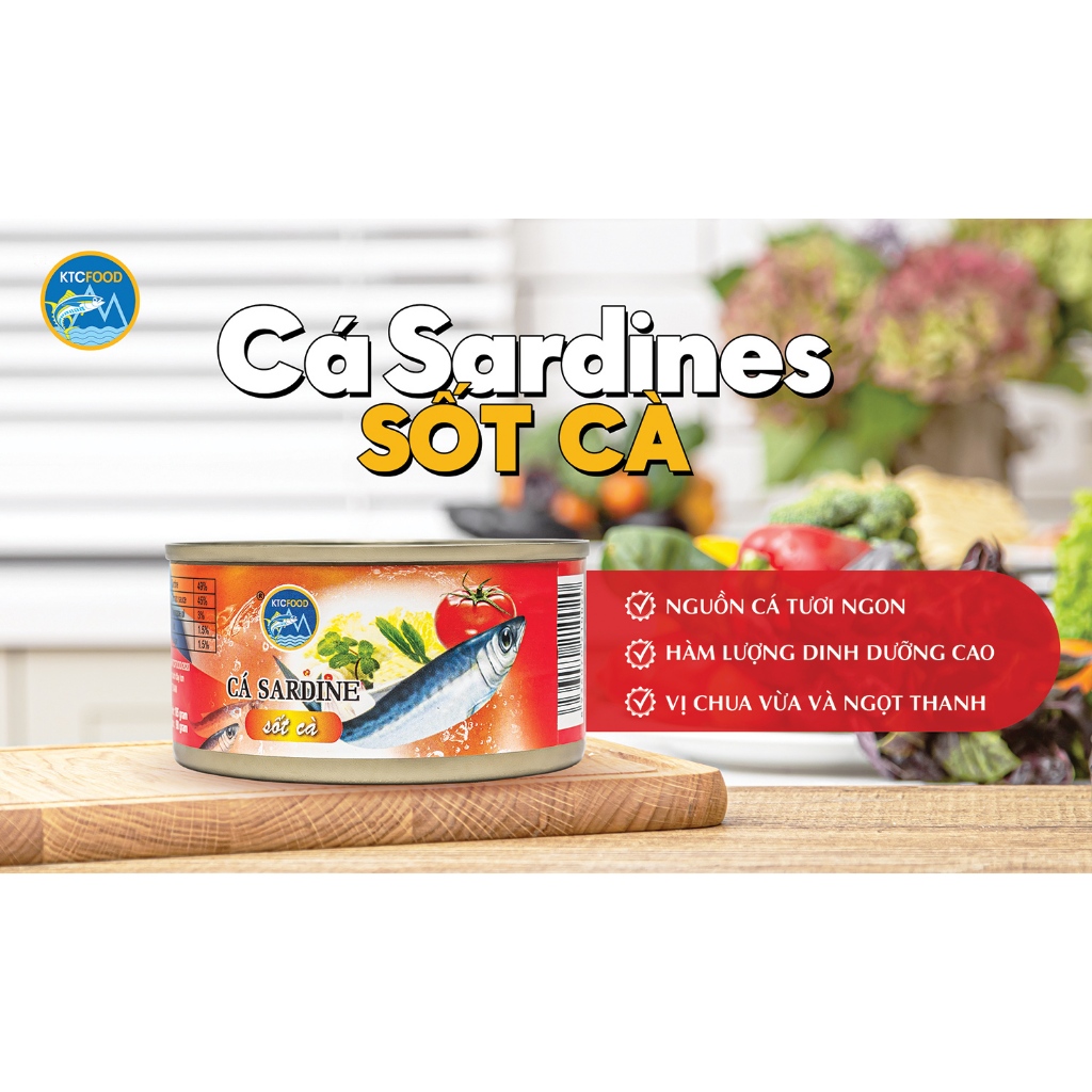 CÁ MÒI SARDINES SỐT CÀ (LON THẤP) 155g