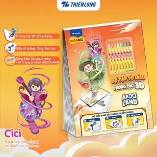 Sổ tay tương tác 3d thiên long colokit cob-c034/ak - nhân vật akooland thế giới học cụ thần kỳ