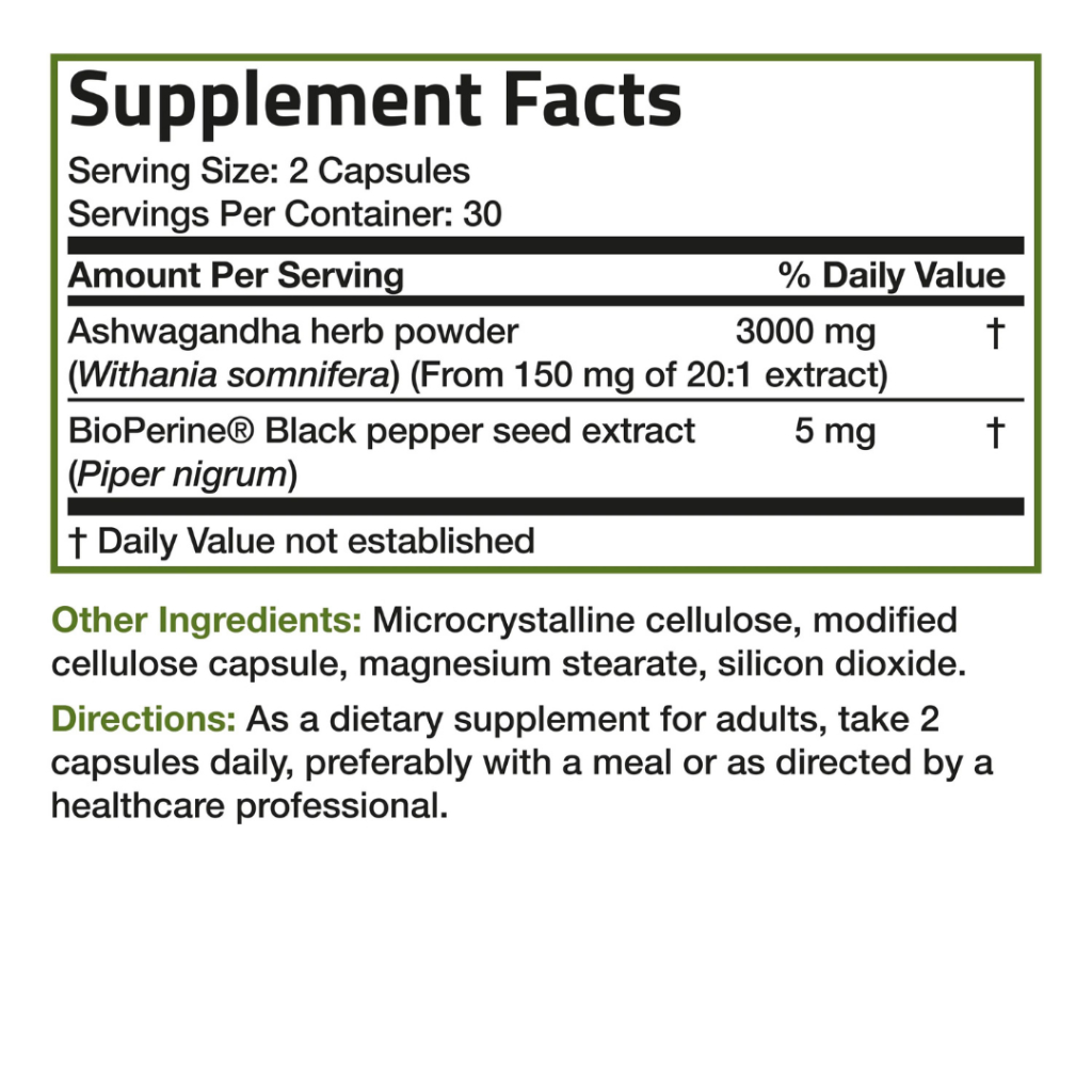 Viên Uống Nhân Sâm Giúp Giảm Căng Thẳng, Tăng Năng Lượng Bronson Ashwagandha 3000mg 60 viên