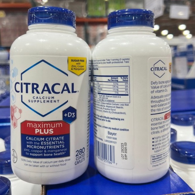 Viên uống bổ sung canxi CITRACAL Maximum Calcium Citrate 280viên hàng mỹ🇺🇸