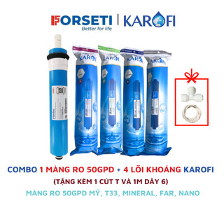 HÀNG CHÍNH HÃNG - Combo 4 lõi chức năng + 1 Màng RO Karofi