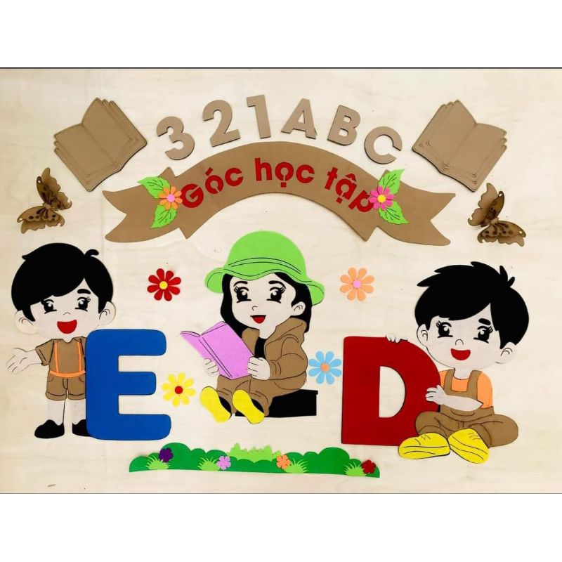 Tranh góc Học Tập Steam đồ dùng trang trí Mầm Non