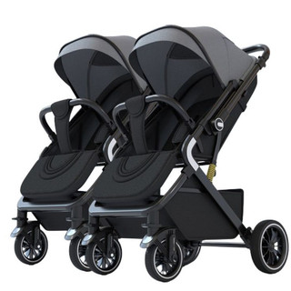 Xe đẩy đôi em bé 2 chiều ngả lưng 3 tư thế cho bé BaBy gấp gọn thành vali kéo, siêu chắc chịu lực 40kg