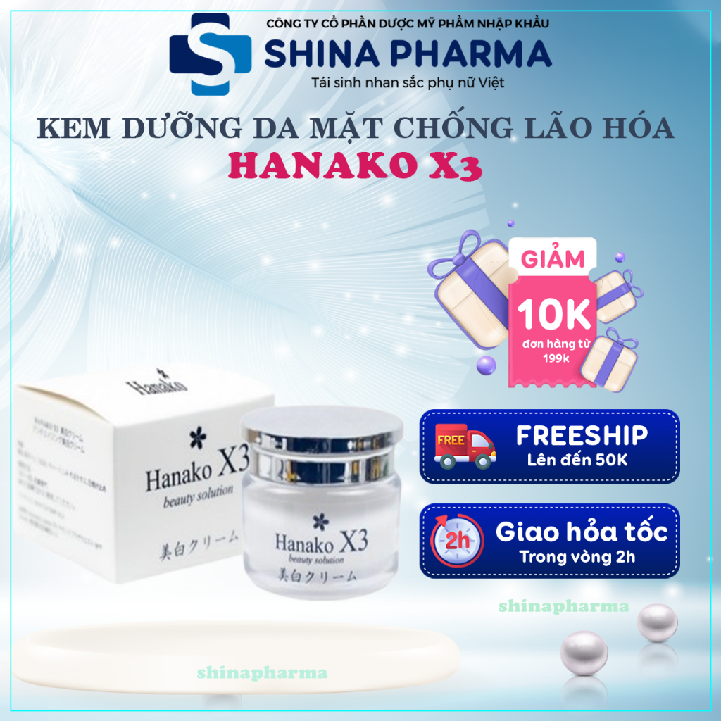 Kem Face Hanako X3 Nhật Bản - Kem Hanako  Dưỡng Trắng Da Mặt Chống Lão Hóa Da, Dưỡng Trắng Da Hiệu Quả