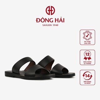 Dép Quai Ngang Nam Đông Hải Da Cao Cấp Trẻ Trung Đế Bằng - D1810