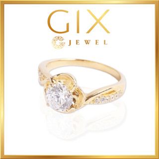 Nhẫn bạc nữ đẹp mạ vàng đóa hoa hồng gắn đá sáng đẹp Gix Jewel SPGN62